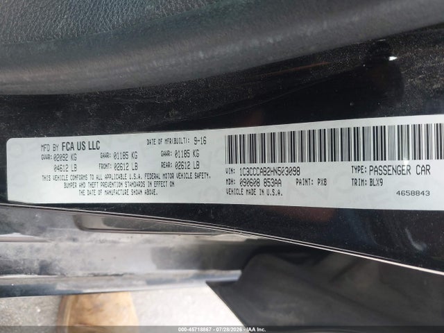 Продажа на аукционе авто 2017 Chrysler 200 Limited Platinum, vin: 1C3CCCAB2HN503098, номер лота: 45718867