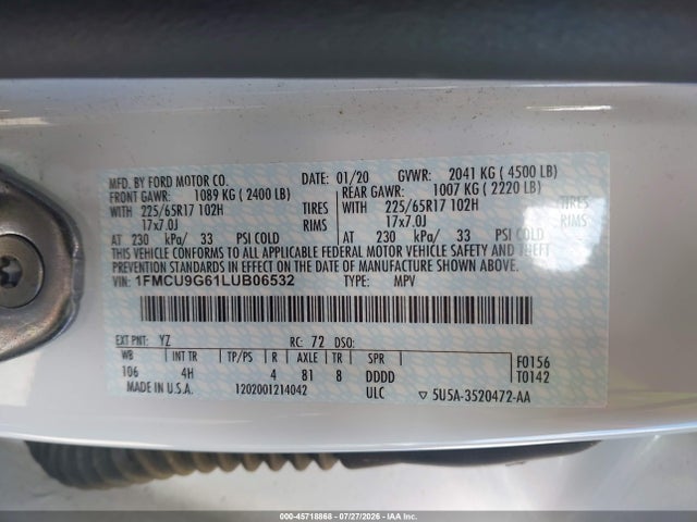 Ford ESCAPE SE 2020 1FMCU9G61LUB06532 Image 9