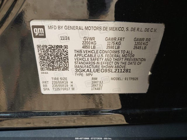 2025 Gmc Terrain Awd Elevation მანქანა იყიდება აუქციონზე, vin: 3GKALUEG9SL211281, აუქციონის ნომერი: 45718966
