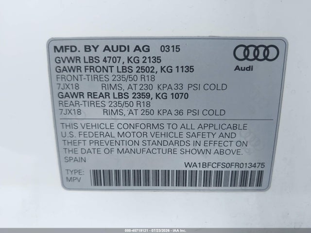 WA1BFCFS0FR013475 Audi Q3 2.0t Premium Plus