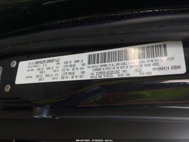 Продажа на аукционе авто 2014 Ram 2500 Slt, vin: 3C6MR5BJ4EG251656, номер лота: 45719307