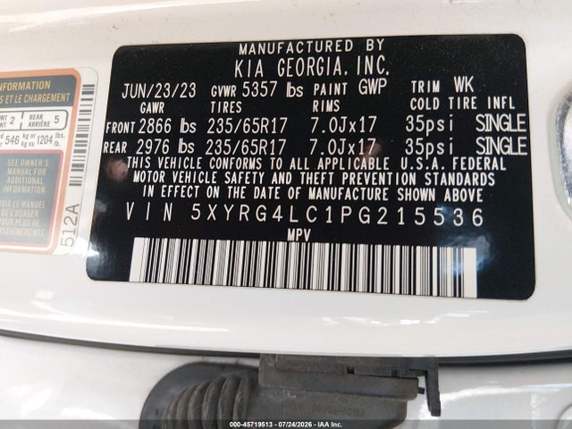 KIA SORENTO LX 2023 5XYRG4LC1PG215536 Image 9