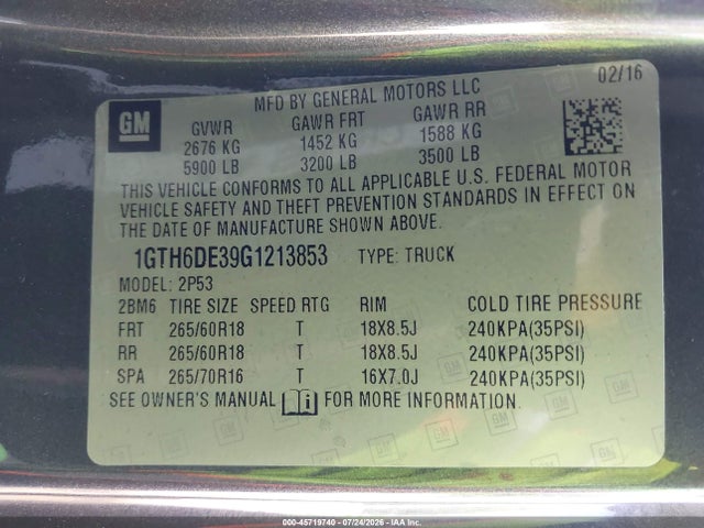 GMC Canyon 4wd Slt 2016 1GTH6DE39G1213853 Image 9