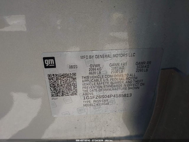 1G1FZ6S04P4185813 Chevrolet Bolt Euv Fwd Premier