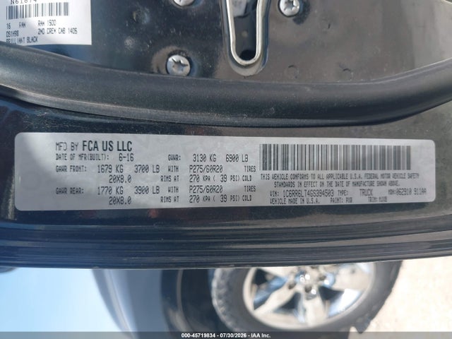 Продажа на аукционе авто 2016 Ram 1500 Lone Star, vin: 1C6RR6LT4GS394503, номер лота: 45719834
