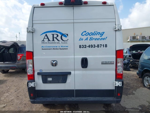 45719836 :رقم المزاد ، 3C6LRVDG6RE132540 vin ، 2024 Ram Promaster 2500 Tradesman High Roof 159 Wb W/pass Seat مزاد بيع