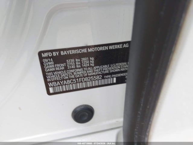 45719868 :رقم المزاد ، WBAYA8C51FD825582 vin ، 2015 Bmw 750i مزاد بيع