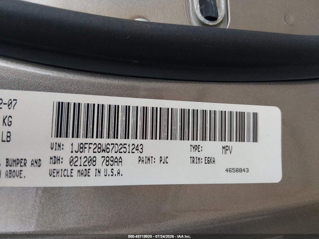 Aukcja sprzedaży 2007 Jeep Patriot Sport, vin: 1J8FF28W67D251243, numer aukcji: 45719920
