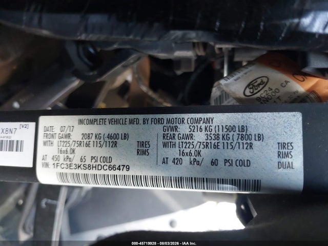 Ford E-350 Stripped 2017 1FC3E3KS8HDC66479 Image 9