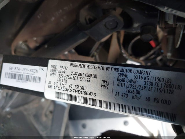 Ford E-350 Stripped 2017 1FC3E3KS7HDC66473 Image 9