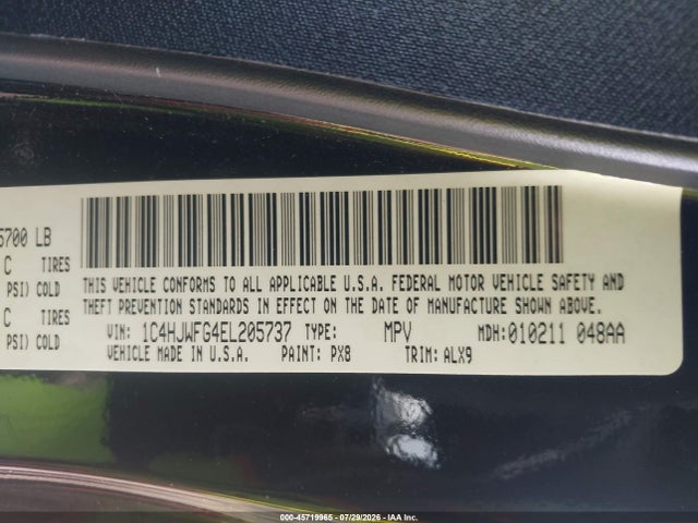 Aukcja sprzedaży 2014 Jeep Wrangler Unlimited Rubicon X, vin: 1C4HJWFG4EL205737, numer aukcji: 45719965