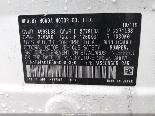 Продажа на аукционе авто 2017 Acura Rlx, vin: JH4KC1F56HC000330, номер лота: 45720041