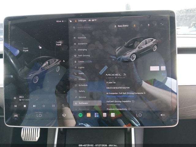 Продаж на аукціоні авто 2019 Tesla Model 3 Long Range/mid Range/standard Range/standard Range Plus, vin: 5YJ3E1EA7KF332706, номер лоту: 45720102