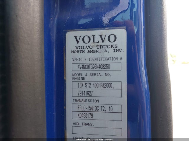 Продаж на аукціоні авто 2006 Volvo Vn Vnl, vin: 4V4NC9TG96N408250, номер лоту: 45720119