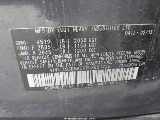 Subaru Legacy 2.5i Premium 2015 4S3BNAC62F3051748 Image 9