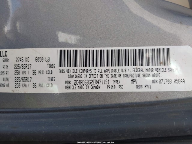 Dodge Grand Caravan Se 2014 2C4RDGBG2ER471191 Image 9