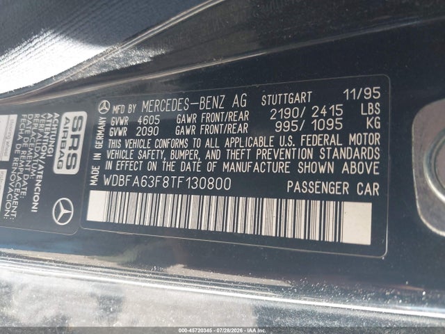 Продажа на аукционе авто 1996 Mercedes-benz Sl 320, vin: WDBFA63F8TF130800, номер лота: 45720345