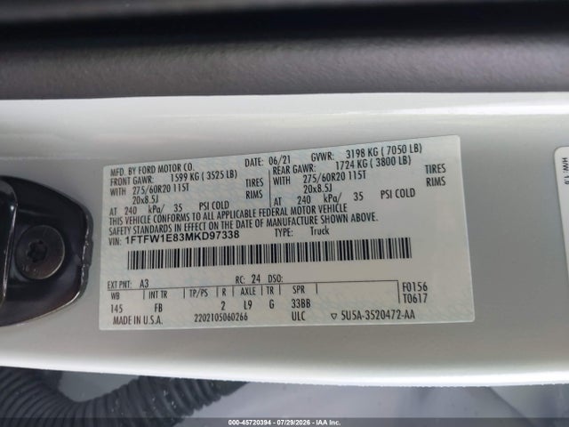 Ford F-150 Xlt 2021 1FTFW1E83MKD97338 Image 9