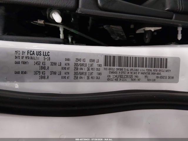 Продажа на аукционе авто 2018 Jeep Grand Cherokee Limited 4x4, vin: 1C4RJFBG2JC391525, номер лота: 45720433