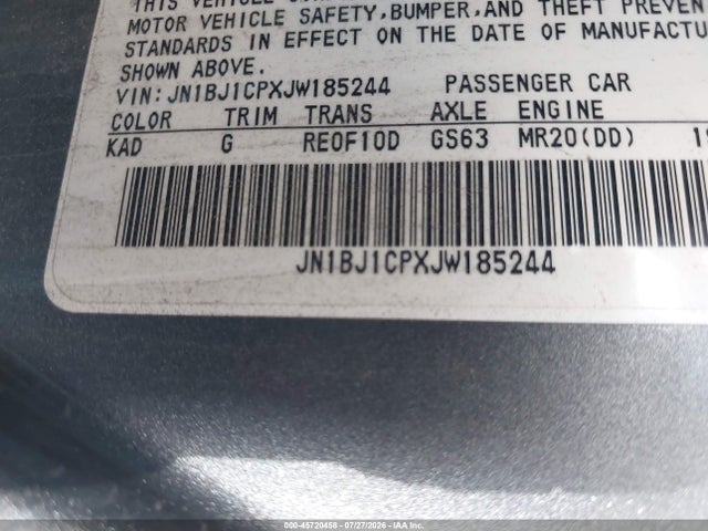 JN1BJ1CPXJW185244 Nissan Rogue Sport Sv