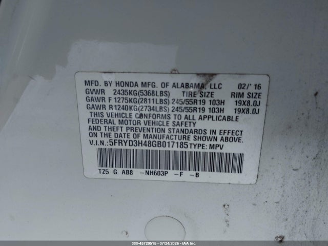 Acura Mdx Technology Acurawatch Plus Packages/technology Package 2016 5FRYD3H48GB017185 Image 9