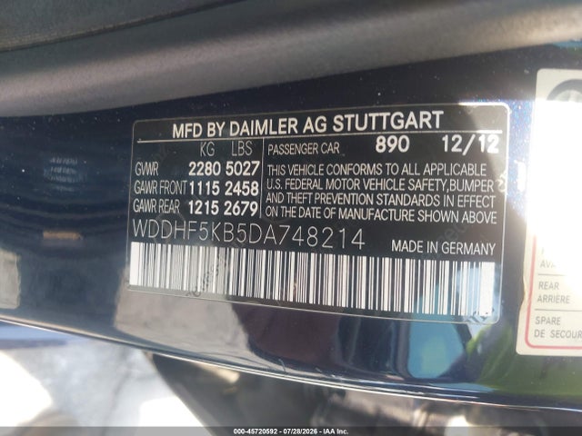 Продаж на аукціоні авто 2013 Mercedes-benz E 350, vin: WDDHF5KB5DA748214, номер лоту: 45720592