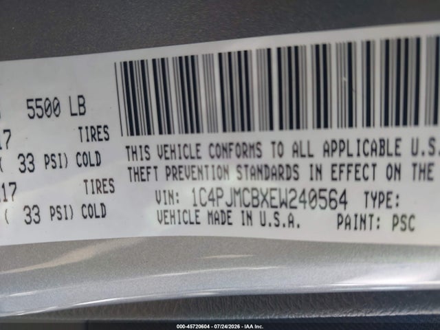 Продажа на аукционе авто 2014 Jeep Cherokee Latitude, vin: 1C4PJMCBXEW240564, номер лота: 45720604
