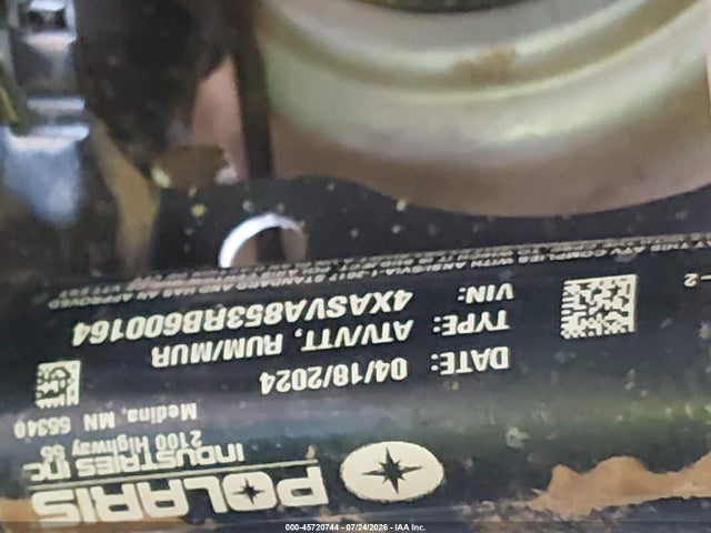 Продаж на аукціоні авто 2024 Polaris Scrambler 850, vin: 4XASVA853RB600164, номер лоту: 45720744