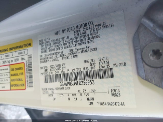 Ford Fusion Energi Titanium 2014 3FA6P0SU4ER256953 Image 9