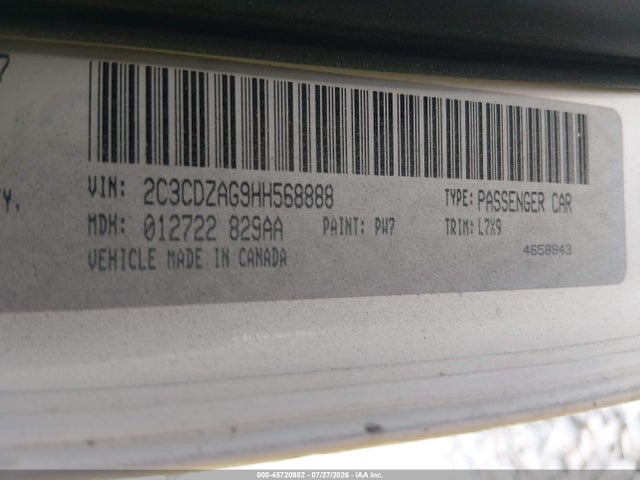 Aukcja sprzedaży 2017 Dodge Challenger Sxt, vin: 2C3CDZAG9HH568888, numer aukcji: 45720982
