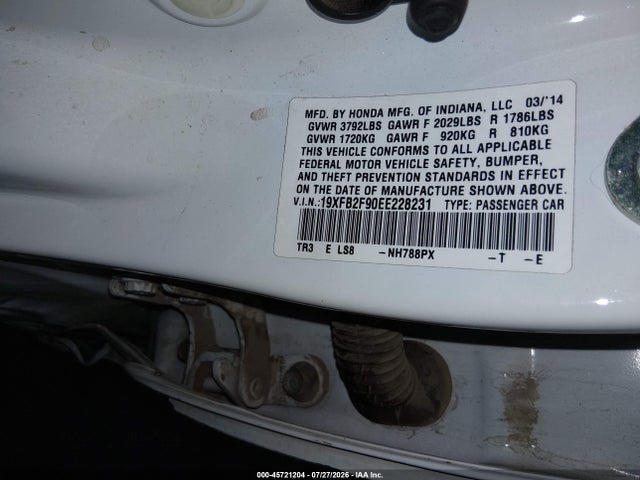 Honda Civic Ex-l 2014 19XFB2F90EE228231 Image 9