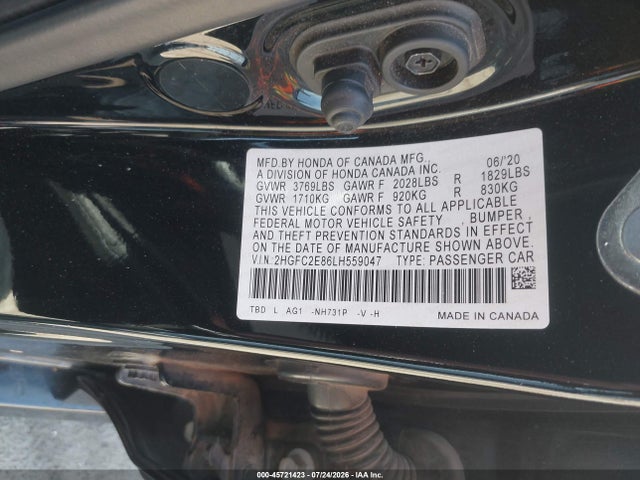 Honda Civic Sport 2020 2HGFC2E86LH559047 Image 9
