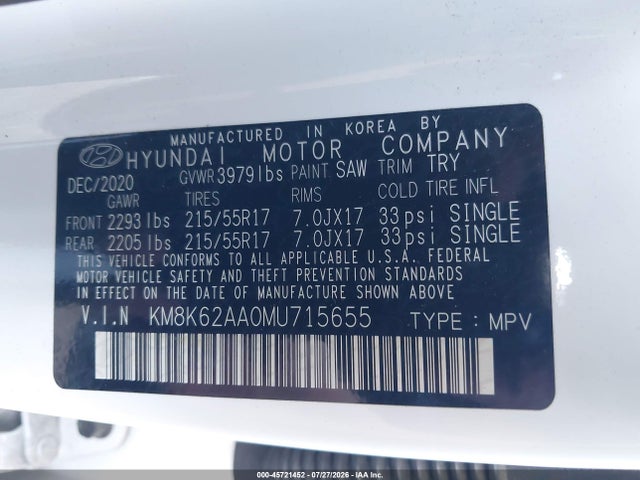 Hyundai Kona Sel Plus 2021 KM8K62AA0MU715655 Image 9