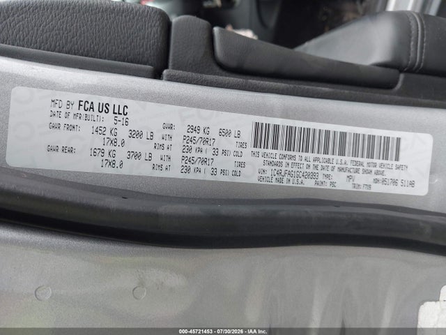 Продаж на аукціоні авто 2016 Jeep Grand Cherokee Laredo, vin: 1C4RJFAG1GC420393, номер лоту: 45721453