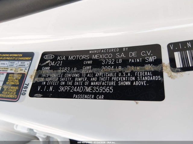 KIA Forte Lxs 2021 3KPF24AD7ME359565 Image 9