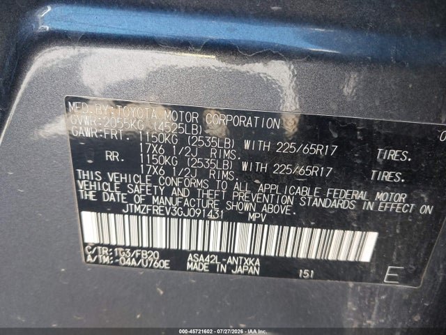 Toyota RAV4 LE 2016 JTMZFREV3GJ091431 Image 9