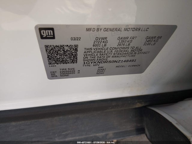 Продажа на аукционе авто 2022 Cadillac Xt5 Awd Premium Luxury, vin: 1GYKNDRS0NZ148491, номер лота: 45721651