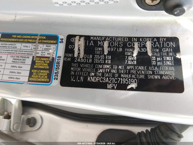 Aukcja sprzedaży 2012 Kia Sportage Ex, vin: KNDPC3A21C7195190, numer aukcji: 45721655