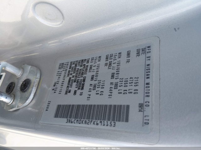 3N6CM0KN2FK691153 Nissan Nv200 S