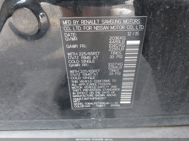 Nissan ROGUE S 2016 KNMAT2MT4GP641357 Image 9