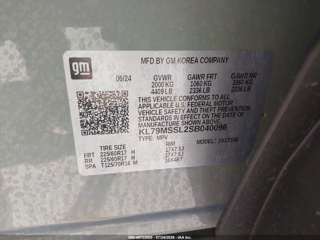 Chevrolet Trailblazer Awd Activ 2025 KL79MSSL2SB040096 Image 9