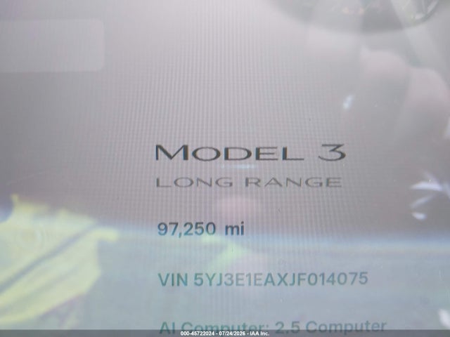 Aukcja sprzedaży 2018 Tesla Model 3 Long Range/mid Range, vin: 5YJ3E1EAXJF014075, numer aukcji: 45722024