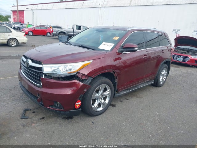 45722098 :رقم المزاد ، 5TDDKRFH2ES027900 vin ، 2014 Toyota Highlander Limited Platinum V6 مزاد بيع