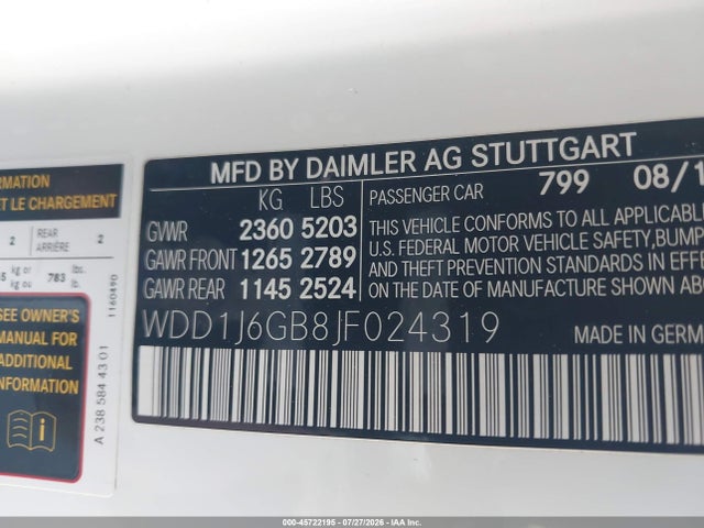 WDD1J6GB8JF024319 Mercedes-Benz E 400 4matic