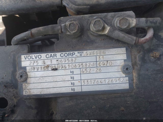 45722208 :رقم المزاد ، YV1CZ91H941069582 vin ، 2004 Volvo Xc90 T6 مزاد بيع