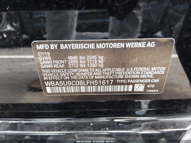 Aukcja sprzedaży 2020 Bmw M340i M340i Xdrive, vin: WBA5U9C08LFH51617, numer aukcji: 45722288