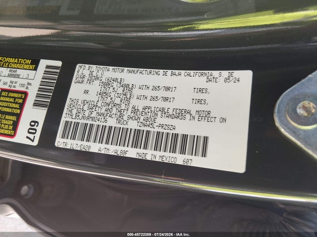 45722389 :رقم المزاد ، 3TMLB5JNXRM024136 vin ، 2024 Toyota Tacoma Trd Off Road مزاد بيع