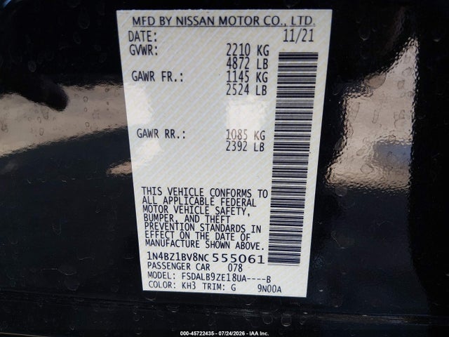 Nissan Leaf S Plus 62 Kwh 2022 1N4BZ1BV8NC555061 Image 9