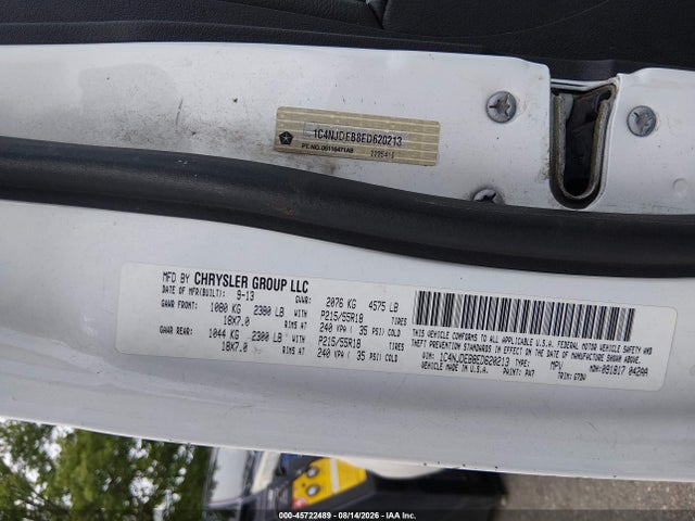 Aukcja sprzedaży 2014 Jeep Compass Latitude, vin: 1C4NJDEB8ED620213, numer aukcji: 45722489