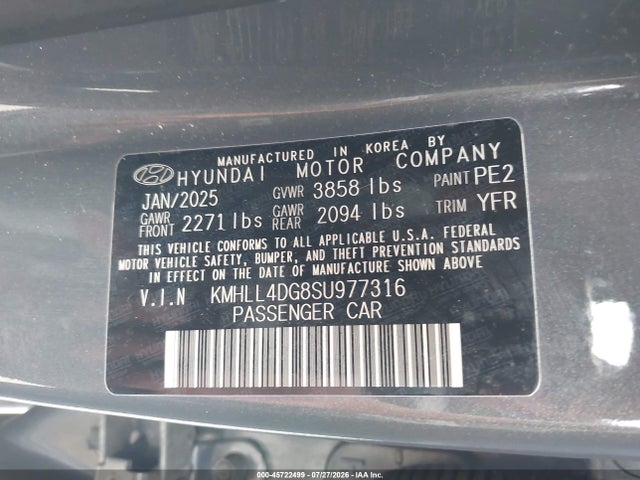 Продаж на аукціоні авто 2025 Hyundai Elantra Se, vin: KMHLL4DG8SU977316, номер лоту: 45722499